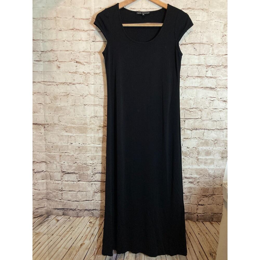 Vintage New Frontier‎ Dress Womens Medium Black Capsule Minimalist Lagenlook